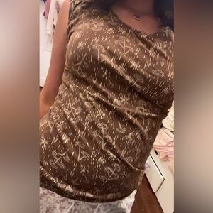 The North Face Brown Tank Top with Dandelion Pattern